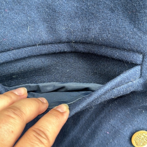 Vintage J. Gallery Wool Peacoat Navy Blue 13/14 - Picture 3 of 8